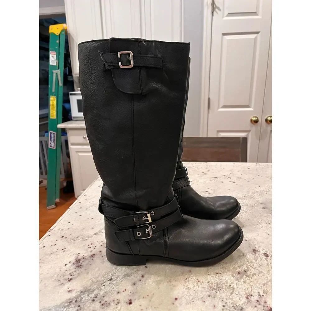 Zigi Girl Reagan Black Leather Riding Boots sz 10 EUC ( wider shaft)